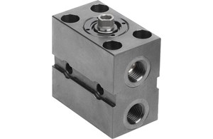 Blockzylinder hydraulisch mit Metallabstreifer doppelt / einfach wirkend mit Federrückstellung, Form A